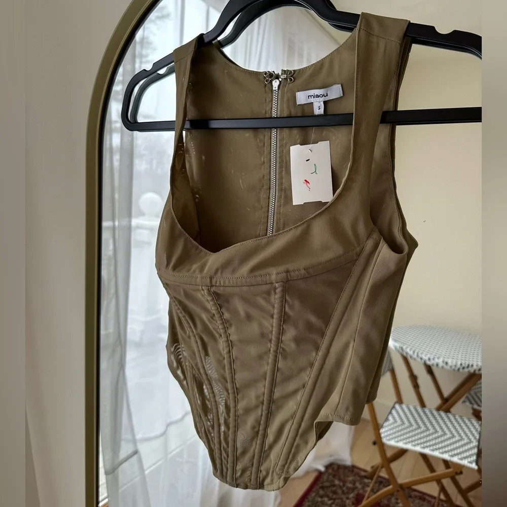 Miaou Campbell Corset in Silver Sage - Picture 4 of 4